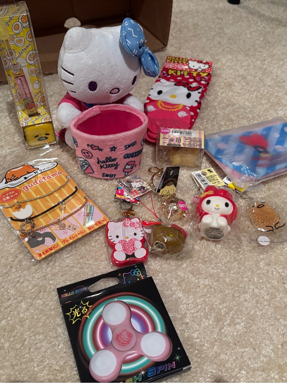 Assortment of Sanrio items